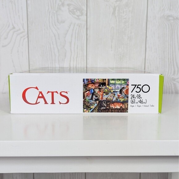 Cat Jigsaw Puzzle Buffalo Games 750 Pieces Cats In The Garden Shed - Picture 5 of 6